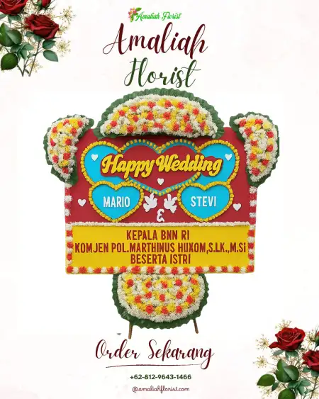 Papan Bunga Pernikahan Bangkle